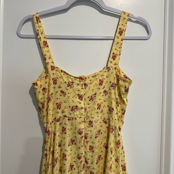 Reformation Yellow Floral Persimmon Midi Dress - Picture 7 of 8